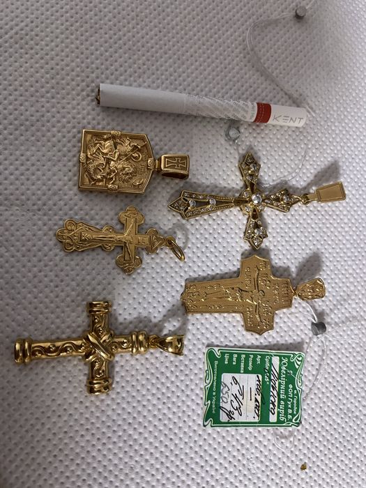 Хрестики ладанки нові срібні позолочені