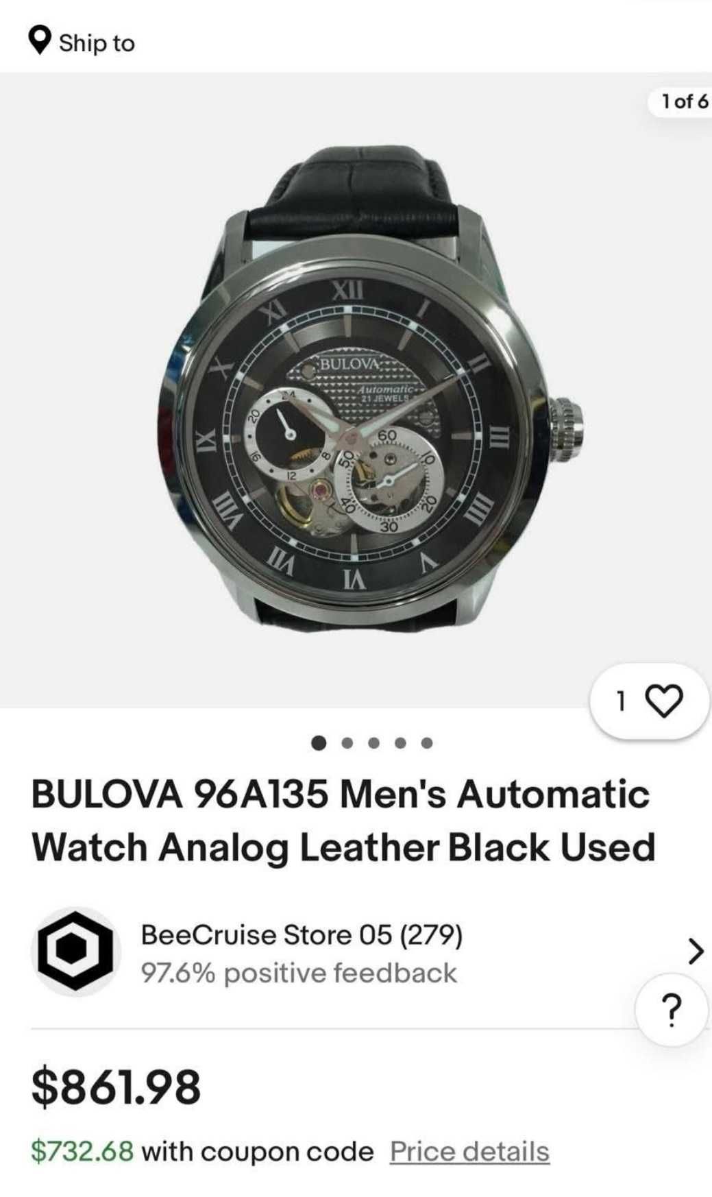 Чоловічий годинник Bulova 96A135 Automatic