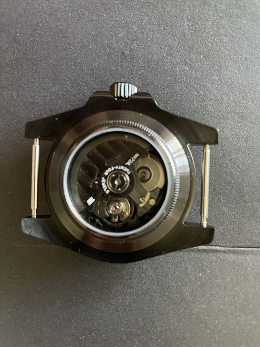 Relogio Automatico , Esqueleto preto e verde (Customizado Seiko)