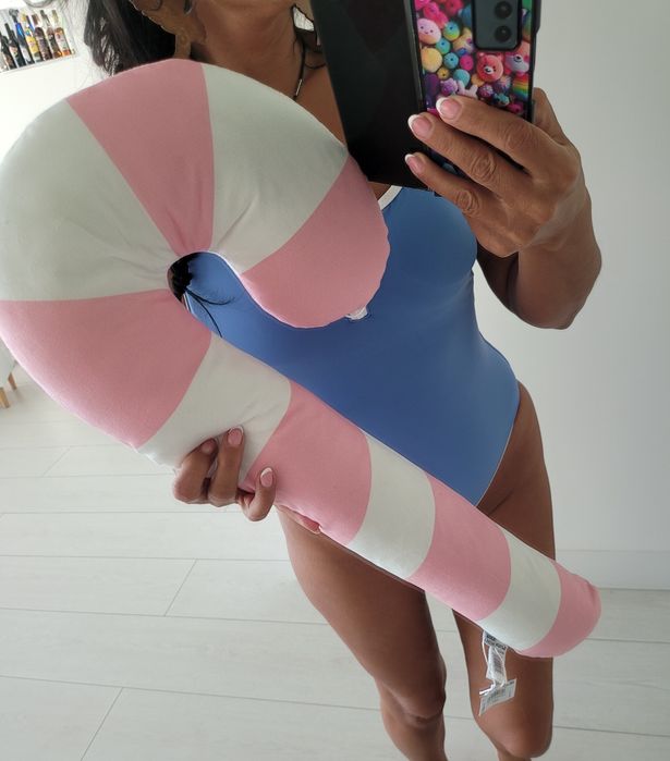 Poduszka świąteczna  aska lizak paski nowa cukierkowa