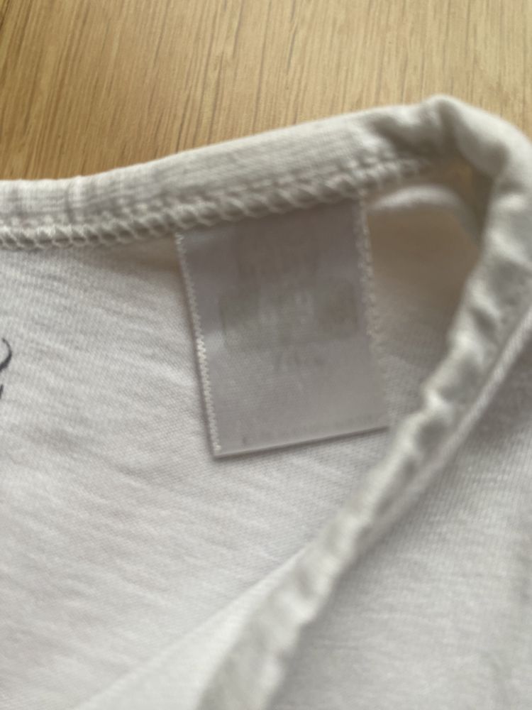 Komplet r.74 bluzka T-shirt biały krótki rękaw Zara szorty Pepco