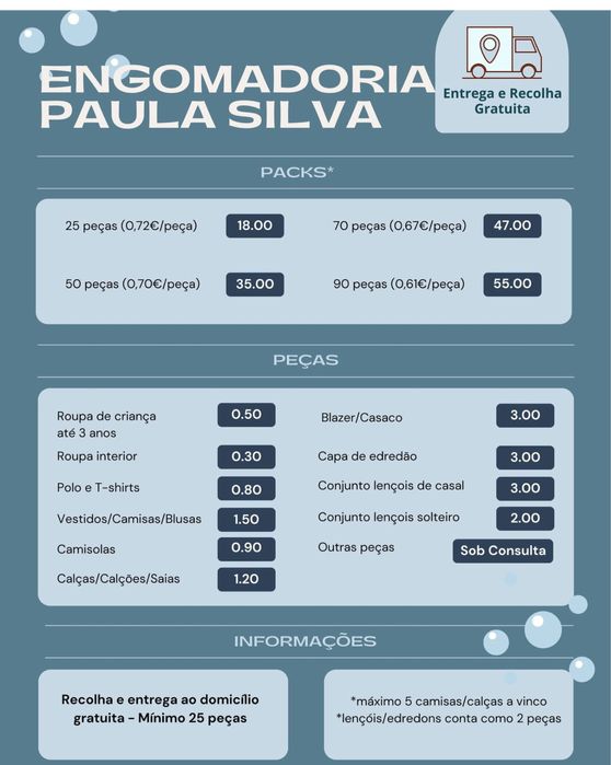 Engomadoria ao domicilio