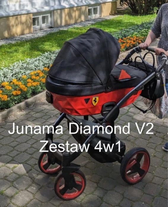 Wózek dziecięcy Junama 4w1 Diamond S-Line v2 01, fotelik, isofix