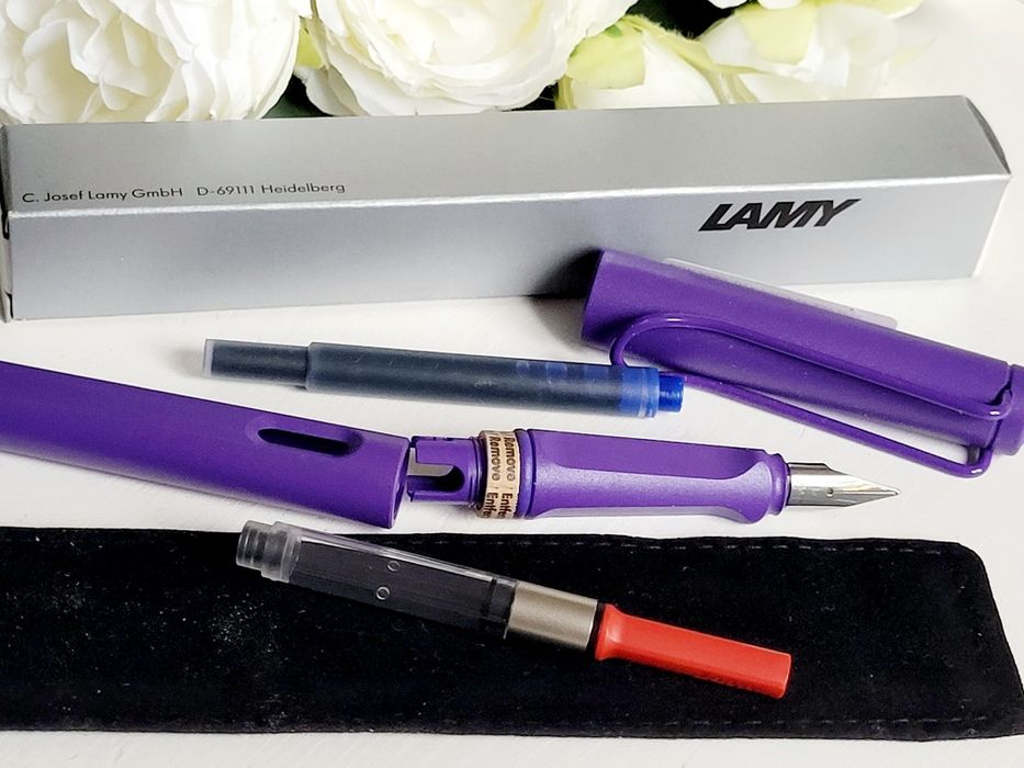 Wieczne pióro LAMY nowe, etui, naboje + tłoczek do atramentu