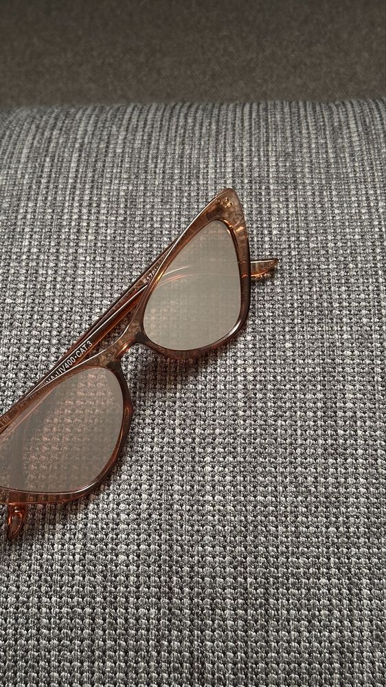 Okulary Reserved cat eye mirror lustrzane kocie oko przezroczyste
