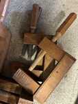 Lote de 6 grampos antigos madeira carpinteiro