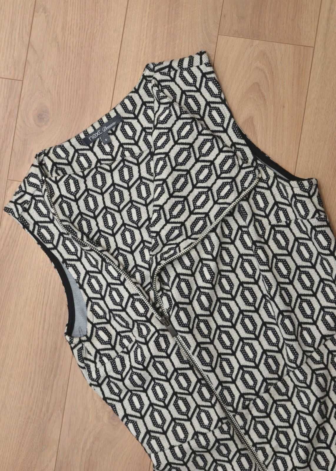 Tweedowa sukienka asymetryczna zip zamek r.36 r.S Next