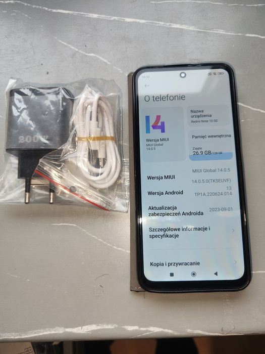 Xiaomi Redmi Note 10 5G NFC 128GB,6GB RAM, odnowiony+ładowarka 200W