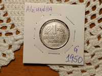 Alemanha - moeda de 1 marco de 1950 G