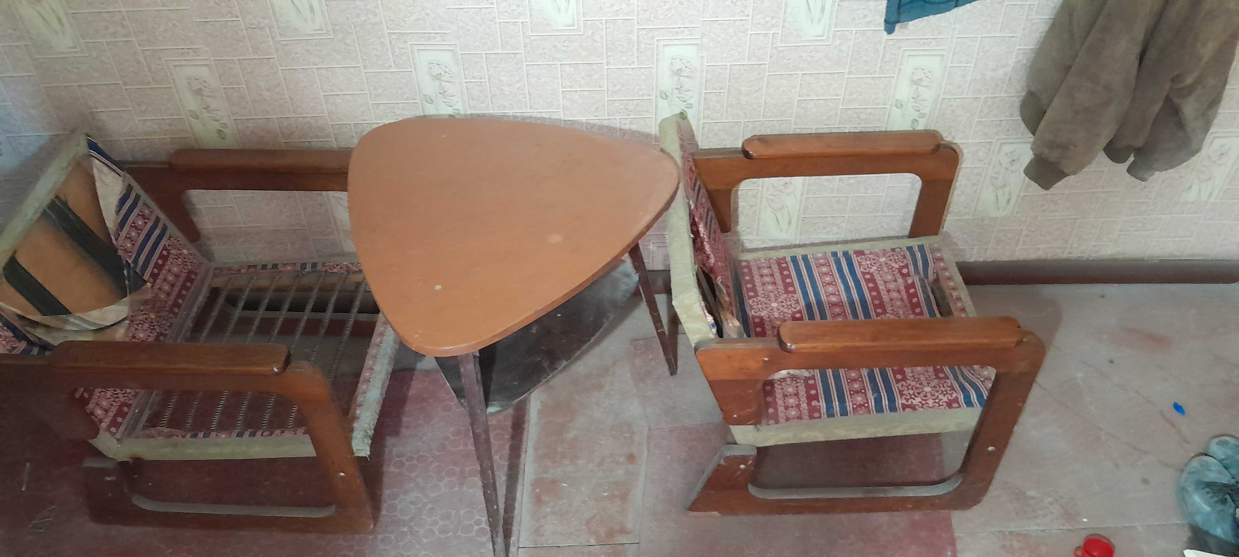 Советский Журнальный стол и 2 Кресла Редкие