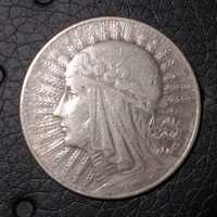 Moneta z 1934 r. z głową kobiety