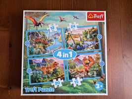 Puzzle Dinozaury 4in1 Trelf 12/15/20/24 elementów 3+