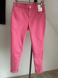Elastyczne różowe jeansy rurki Marks&Spencer r.42