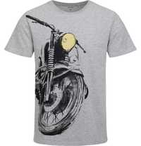 T-shirt Koszulka męska bawełna Szary L z motorem vintage motocykl Endo