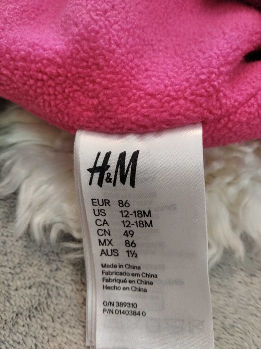 Czapka zimowa uszanka, uszatka H&M roz 86 na 12 - 18 mies.