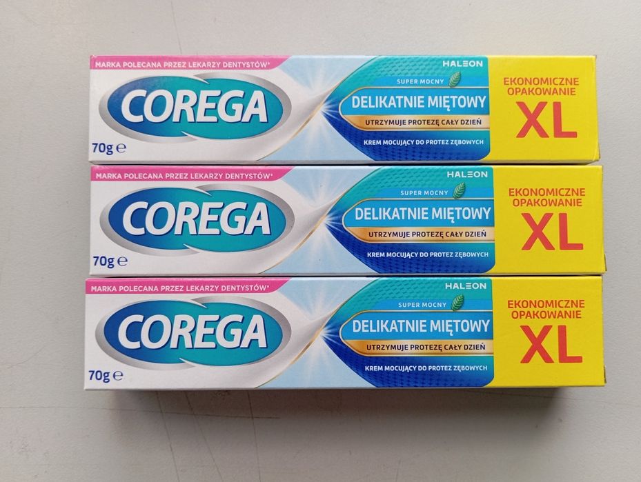 Corega Krem mocujący do protez zębowych Super mocny 70g 3 szt.