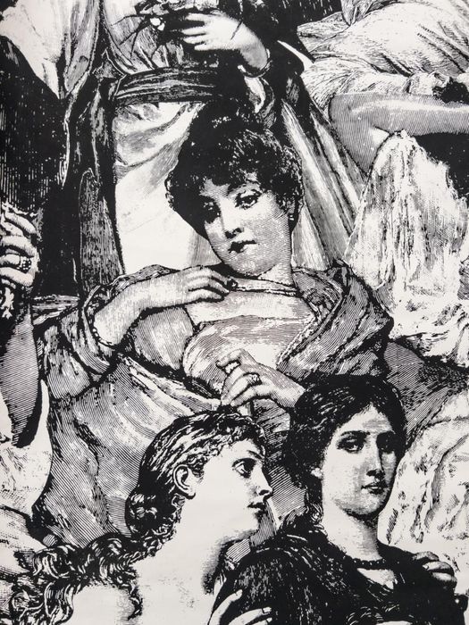 Grande impressão em papel de parede, anos 60