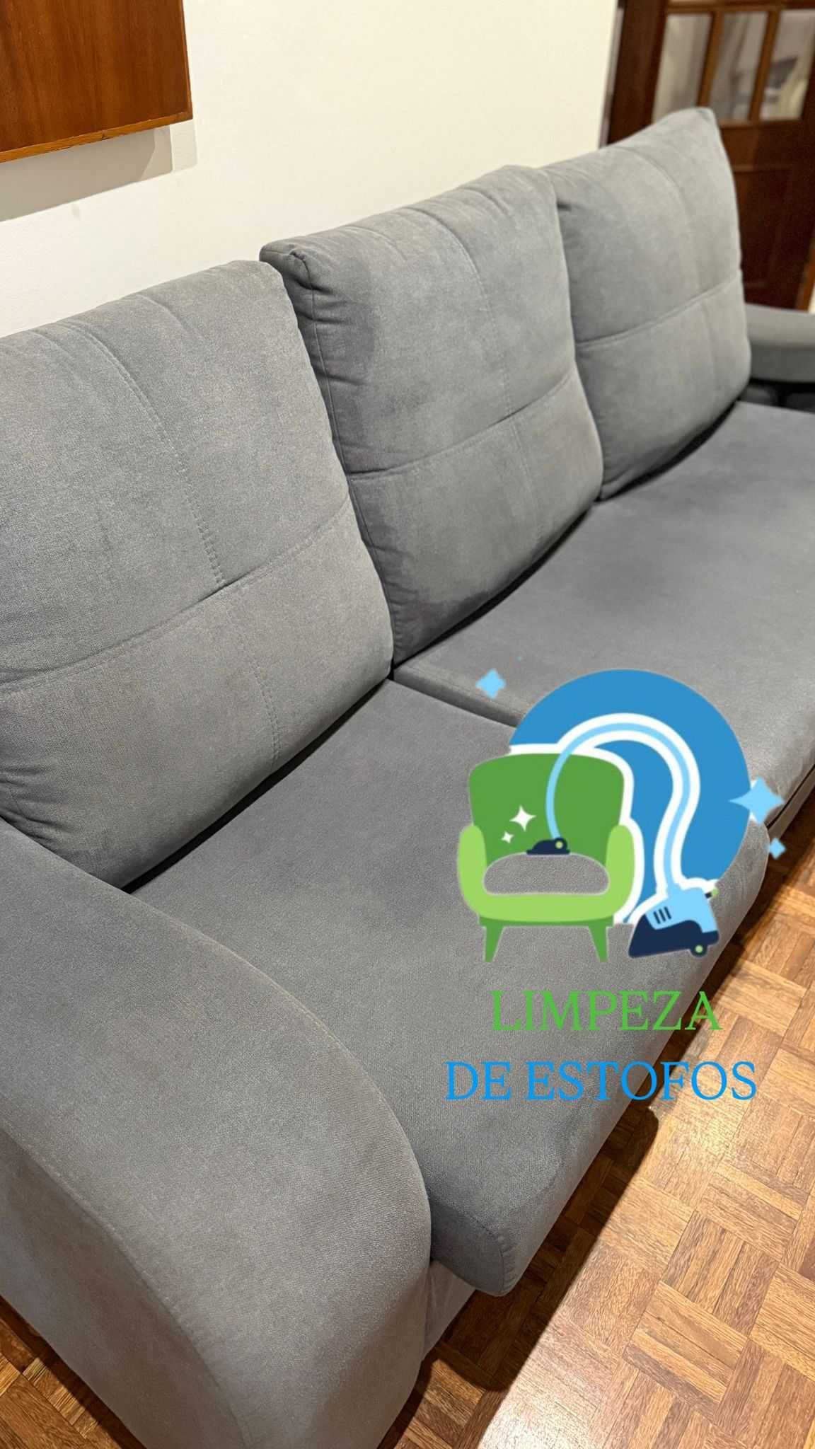 Limpeza de estofos: sofás, colchões e tapetes.