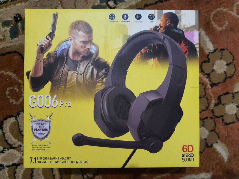 Дротові ігрові навушники CYBERPUNK G006 Pro з мікрофоном, 82