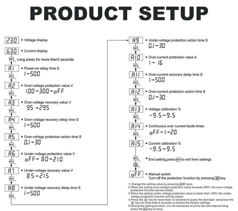 Захисне реле напруги, реле напряжения в розетку TOMZN з дисплеєм.