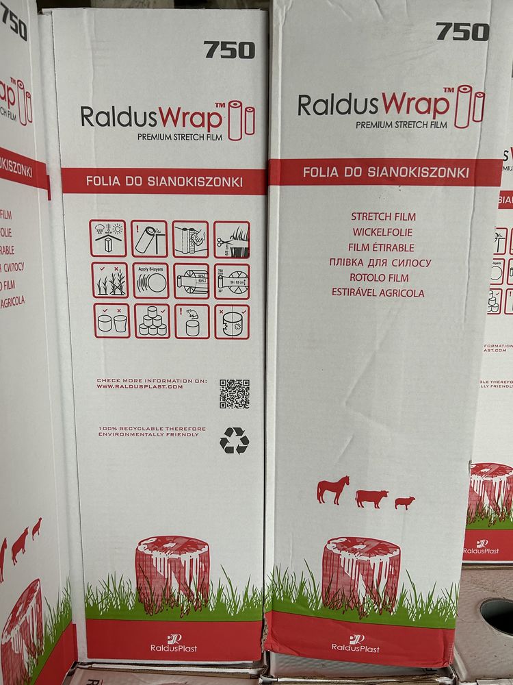 Folia do sianokiszonki Raldus Wrap 750 biała lub zielona