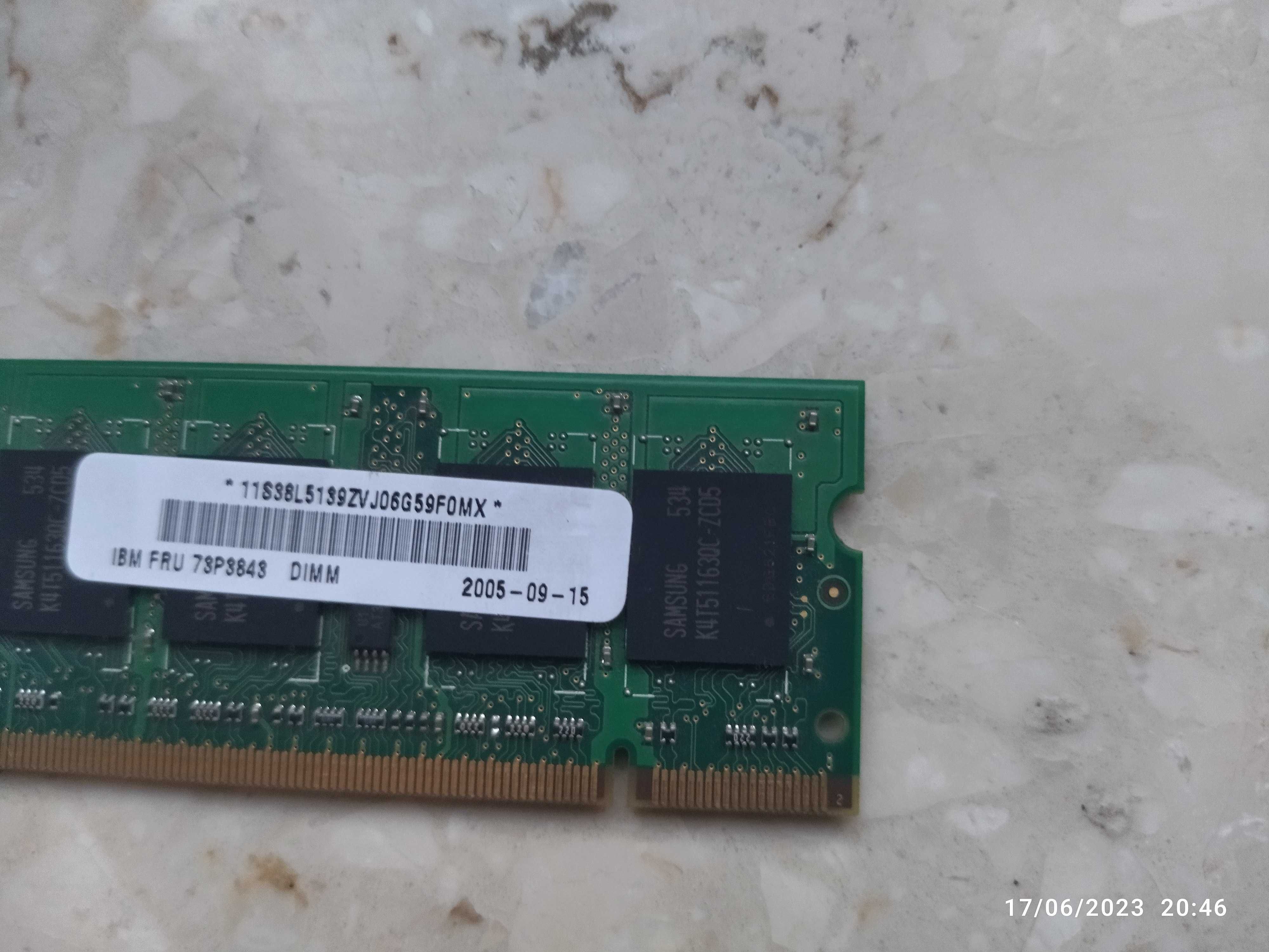 Samsung 512MB  PC2-4200S DDR2-533MHz Laptop Memory RAM IBM FRU 73