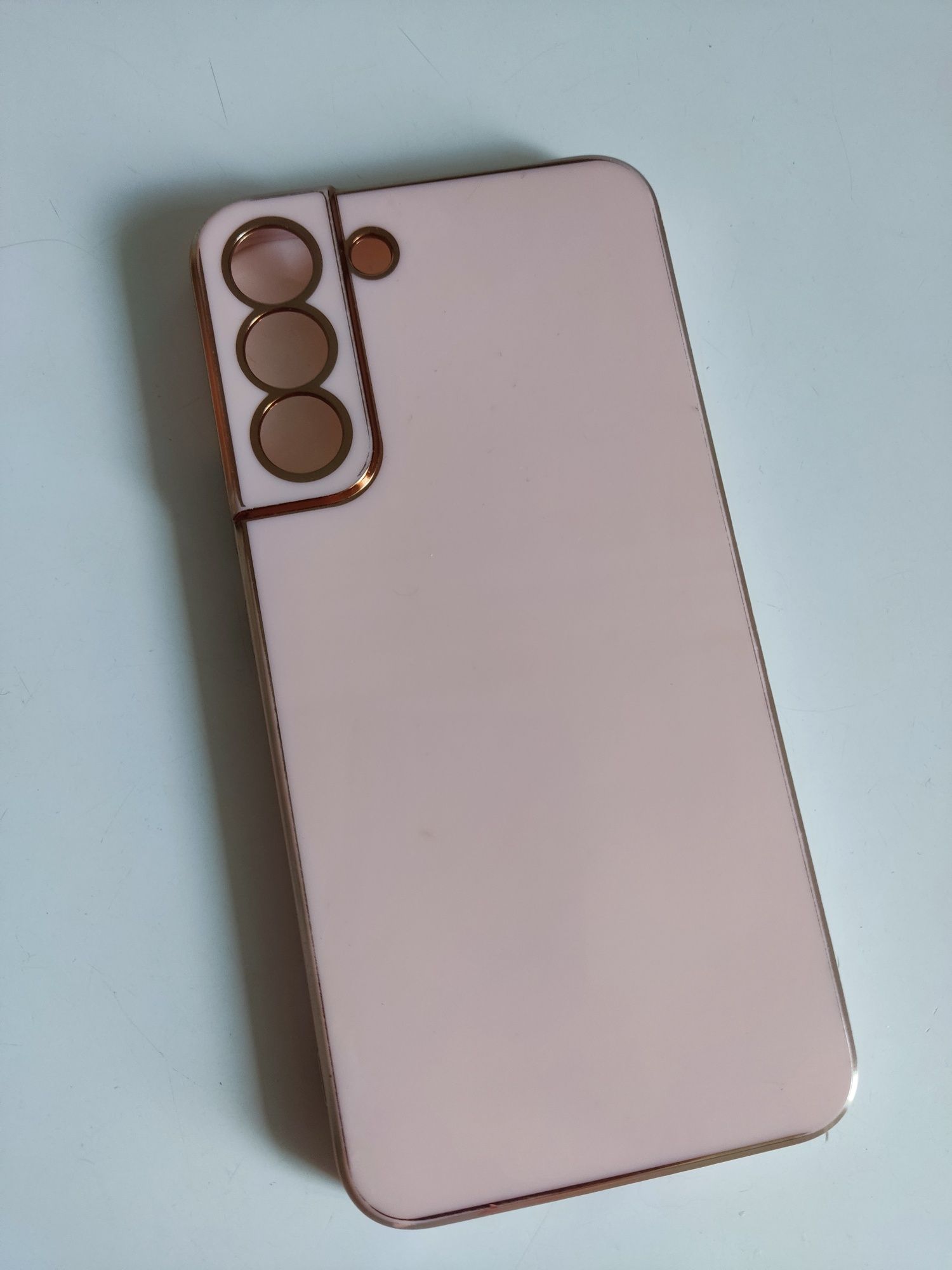 2x Etui Do Samsung S22 plus + Glamour Case  pudrowo złoty