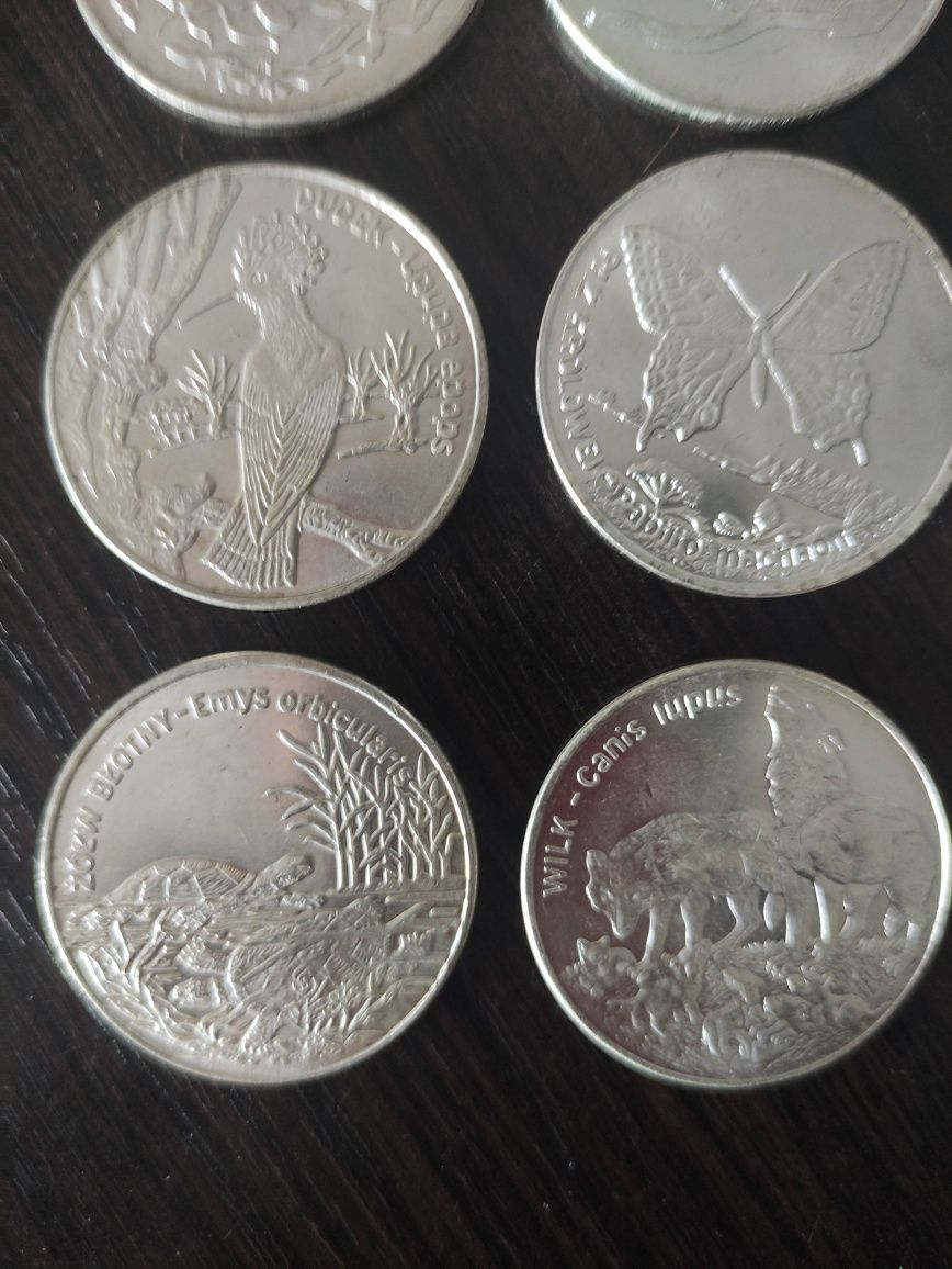 Monety kolekcjonerskie 20 zł zwierzęta 9 sztuk KOPIE.
