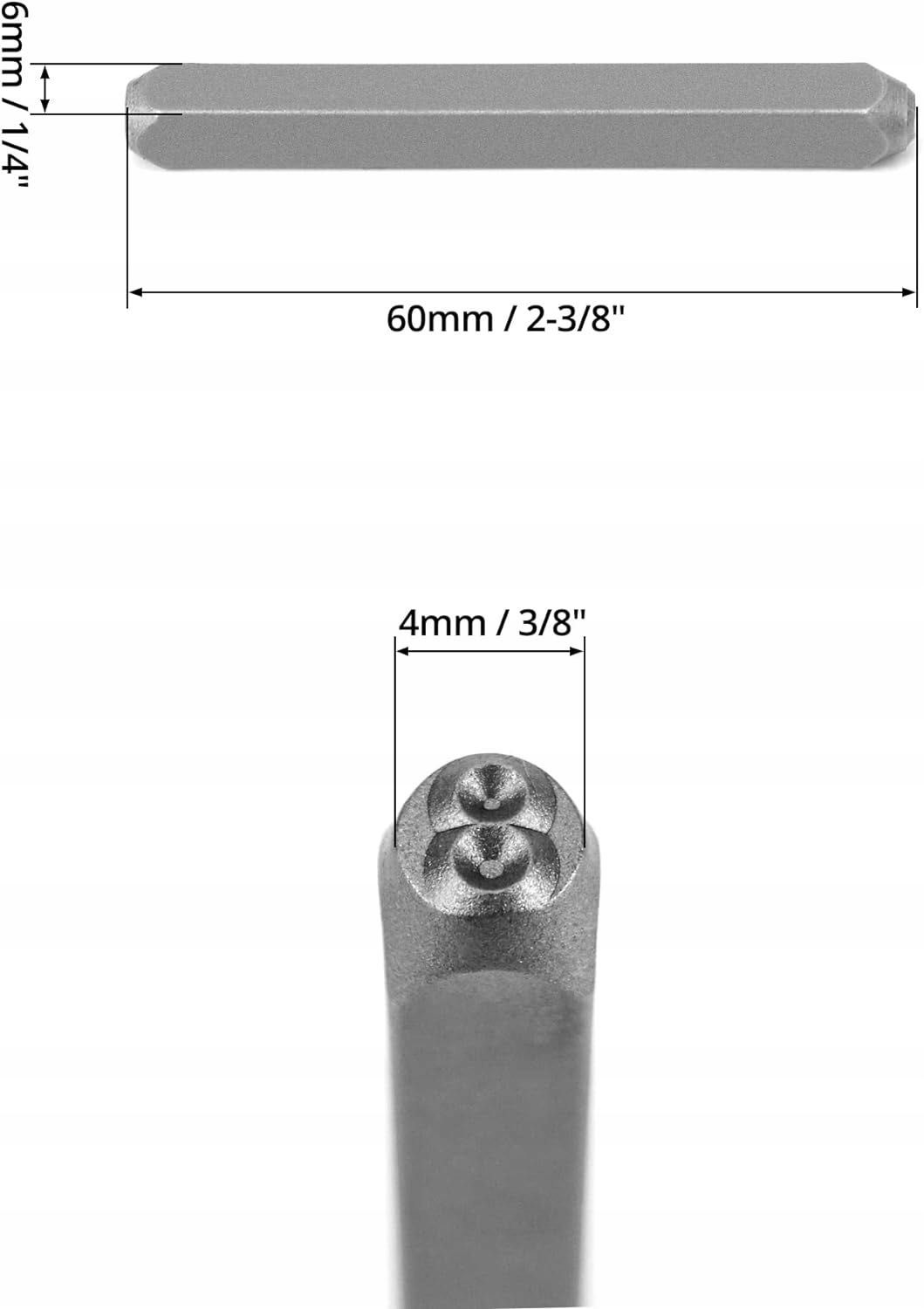 36-częściowy dziurkacz do cyfr i liter 4 mm cyfry 0-9, alfabet A-Z