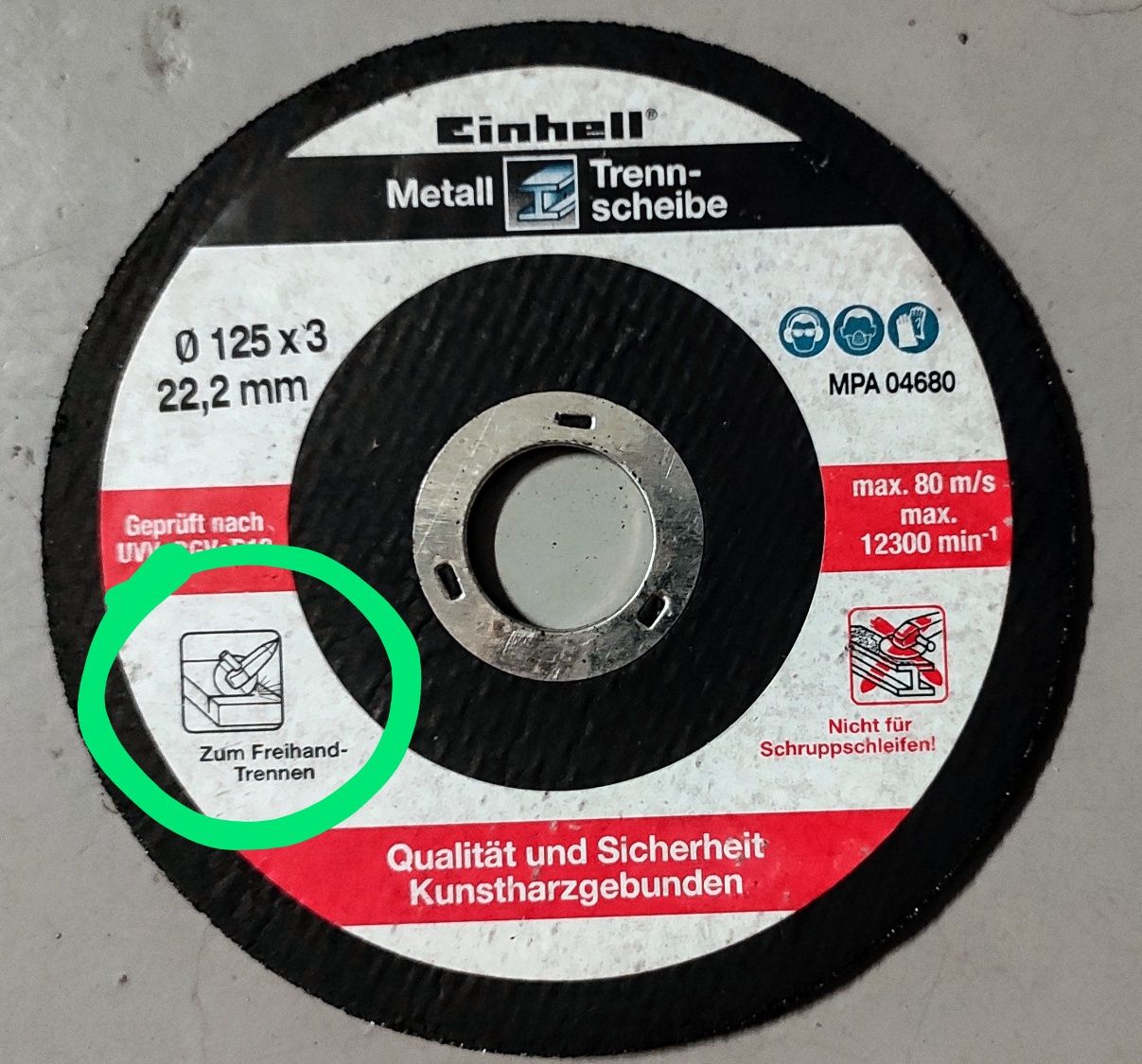 Tarcza fi125 do cięcia metalu zamienię za magnes na lodówkę