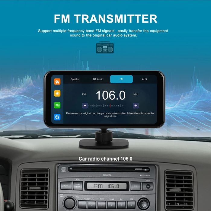 Rádio Portátil 6,25 polegadas Câmara frontal 4K Carplay Android Auto