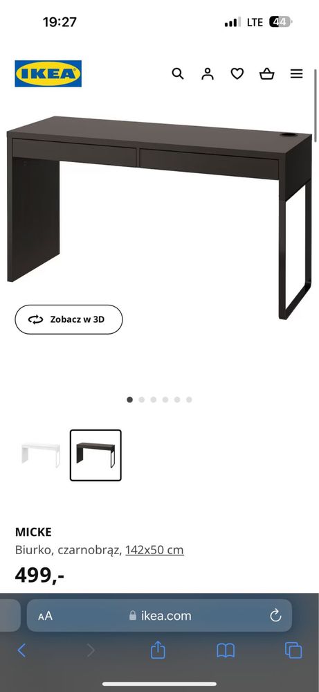 Biurko IKEA micke + komoda
