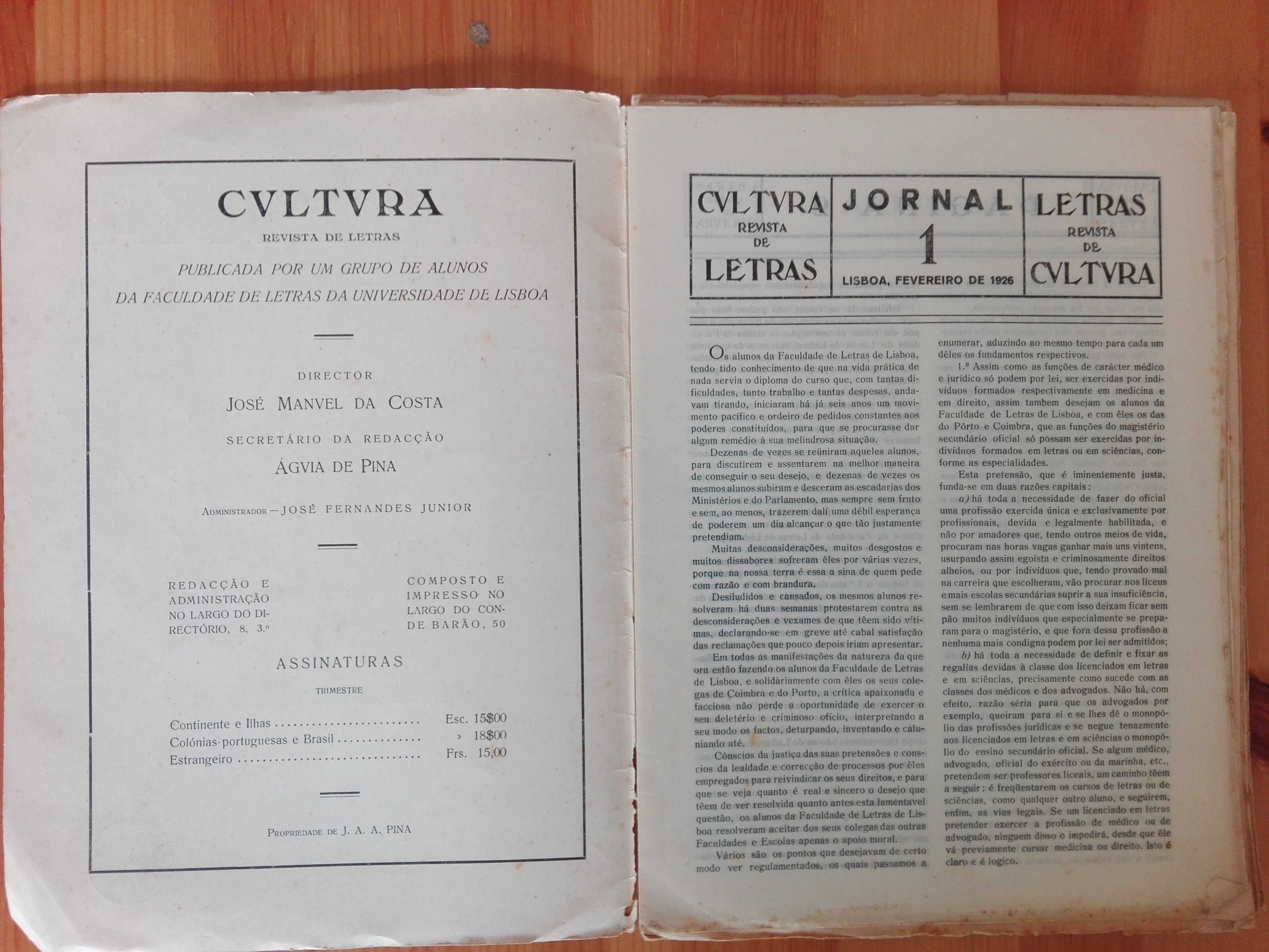 Cultura - Revista de letras - 1926 - 2 números