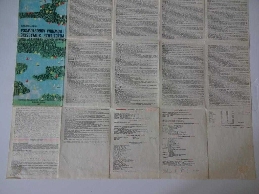 Pojezierze Suwalskie I Równina Augustowska Mapa Turystyczna 1985 Rok