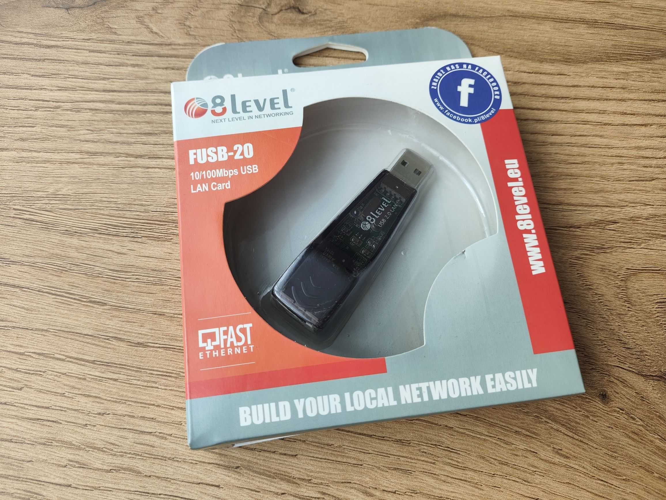 Karta sieciowa 8level FUSB-20 LAN USB RJ-45 10/100Mbps
