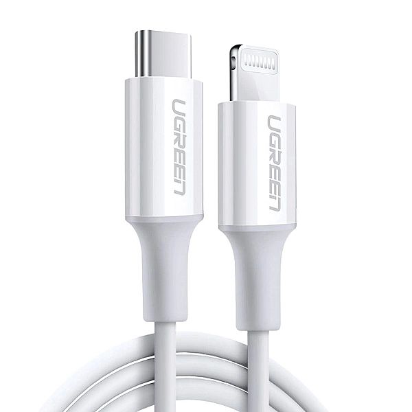 Kabel Ugreen US171 Lightning - USB-C MFi PD 20W 480Mb/s 1m - biały