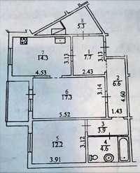 2х Кімнатна 74.2м. Проспект Правди 31а. Термодім 2008р. Зв'язок-Viber