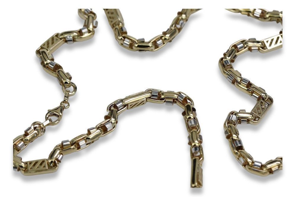 Złoty łańcuszek 14k 585 włoski Nowy model cc100yw żółte białe złoto/W