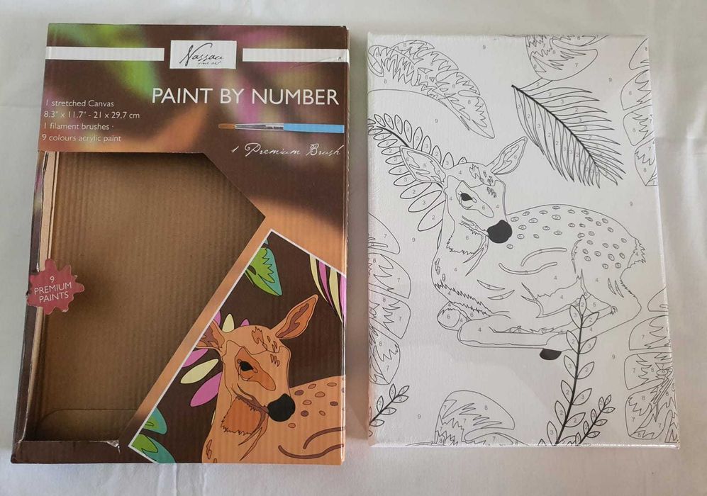 Conjunto de pintura por números para crianças.