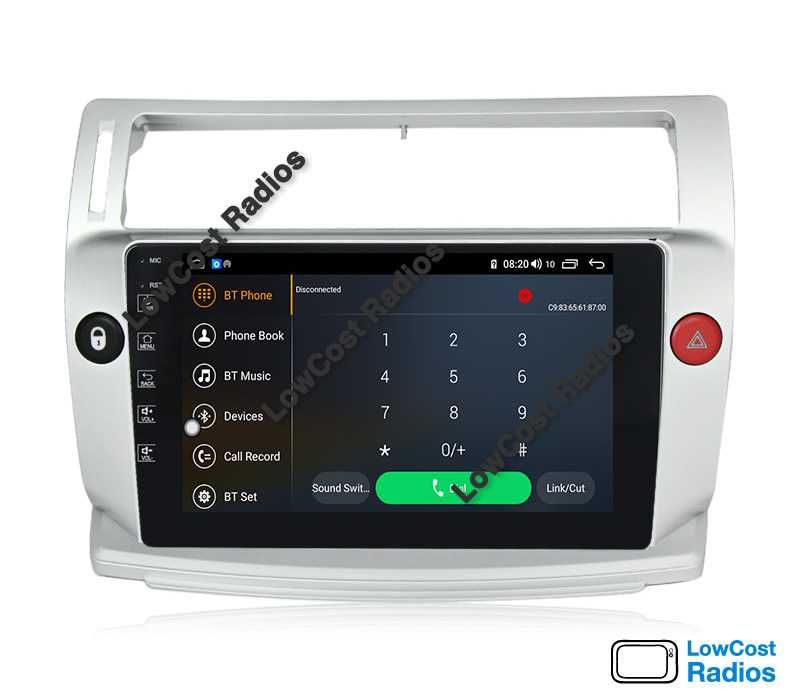 Auto Rádio Android 2DIN • CITROEN C4 • De 2004 até 2010 • GPS WIFI BT