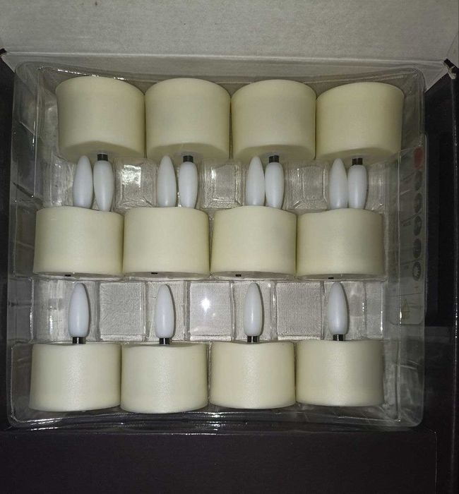 12 светодиодных чайных свечей с функцией подзарядки