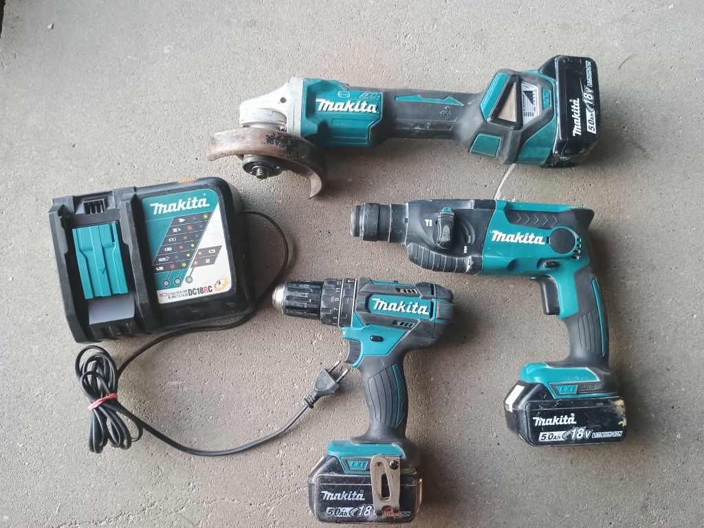 Makita 18 V DGA 513, DHR 165, DHP 482 3x 5,0
