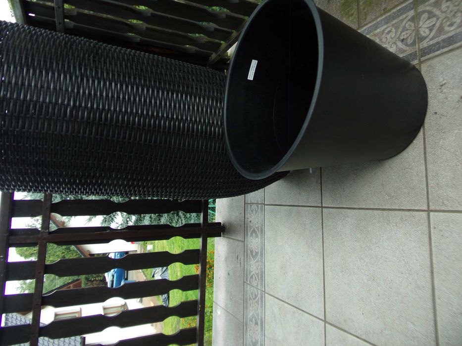 Duża XXL donica czarna rattan bambus Ikea Osłonka kwietnik latarnia