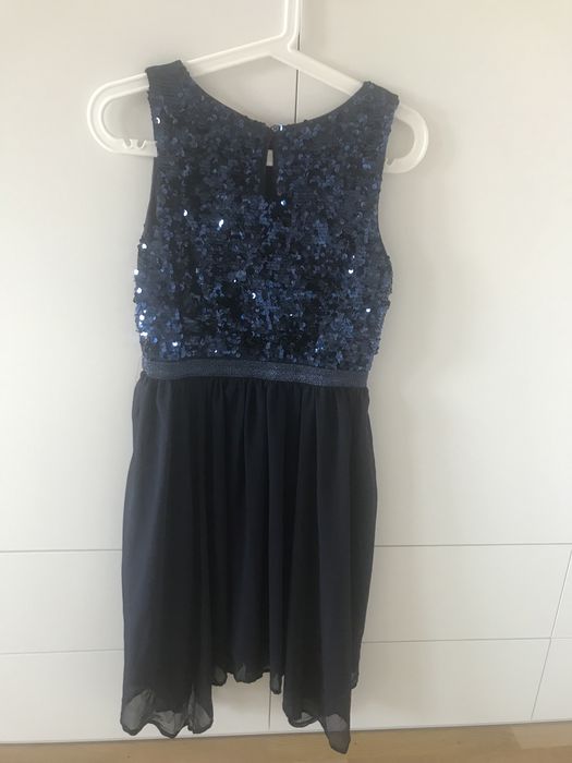 Sukienka granatowa z cekinami