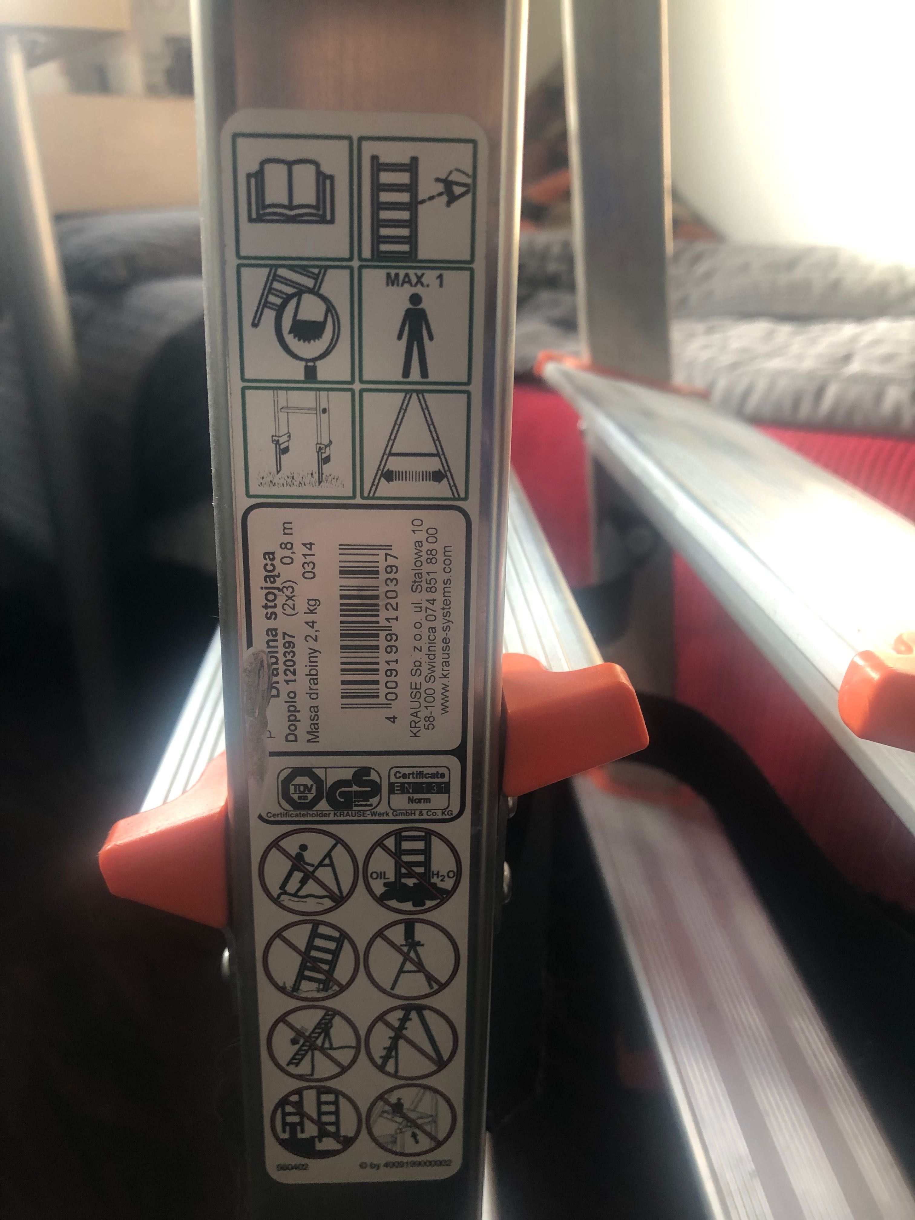 Drabina aluminiowa składana Krause 0.8 m