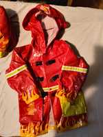 Przebranie strażaka / kurtka przeciwdeszczowa plus plecak 104/110
