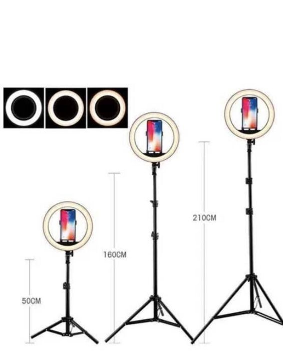 Кольцевая LED лампа 26см. USB (можно от Power bank), 3 режима света