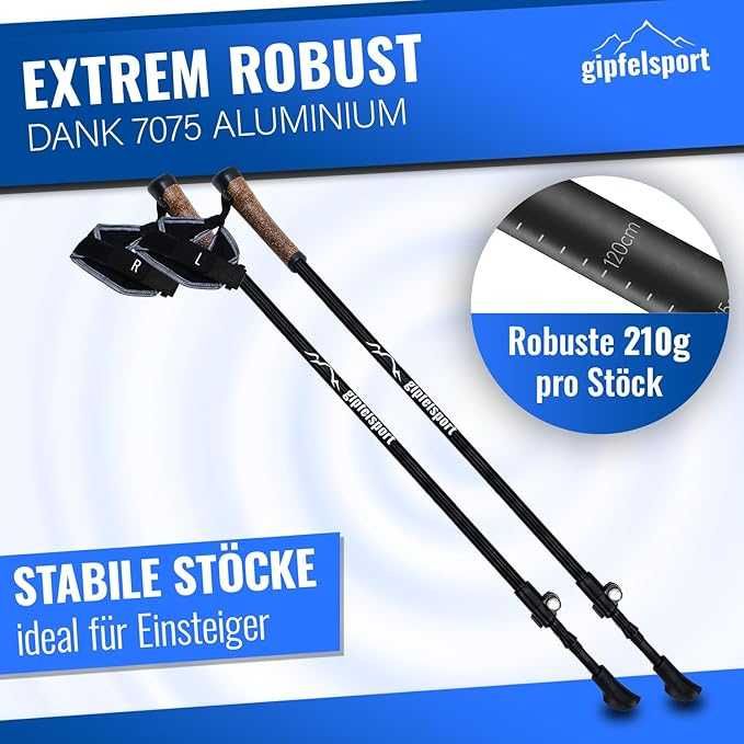 Kije trekkingowe Gipfelsport regulowane 77-120 cm