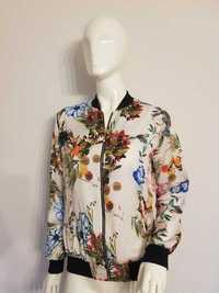 Kurtka bluza bomberka floral kwiaty moda włoska