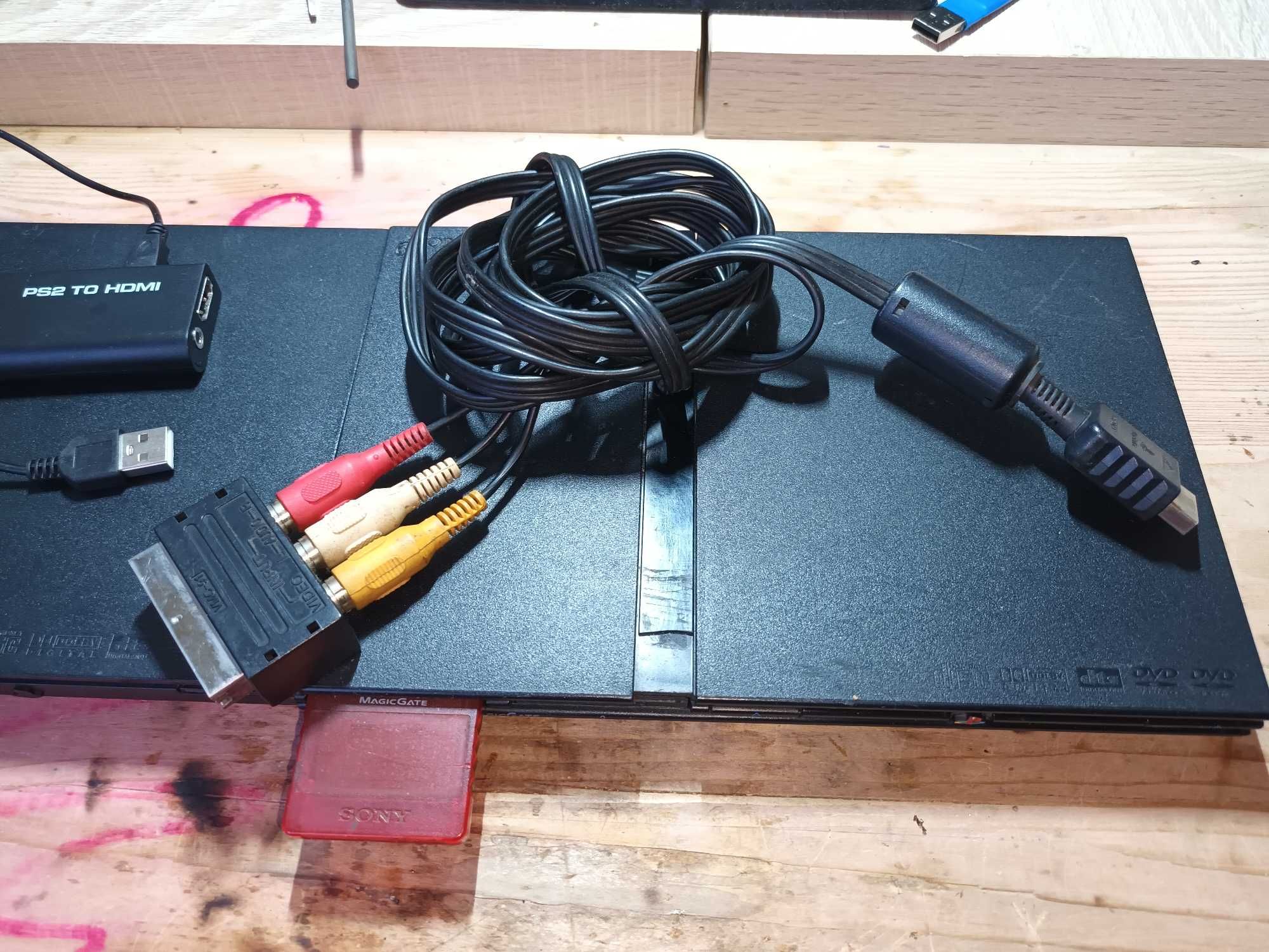 Konsola 2x PS2, 2xpad, 2xmemory card, hdmi, FMCB, FUNTUNA ZESTAW, ZAMI